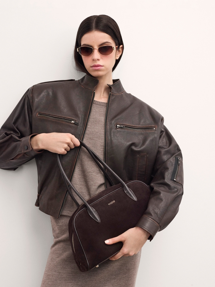 Brązowa torebka z zamszu KYLE