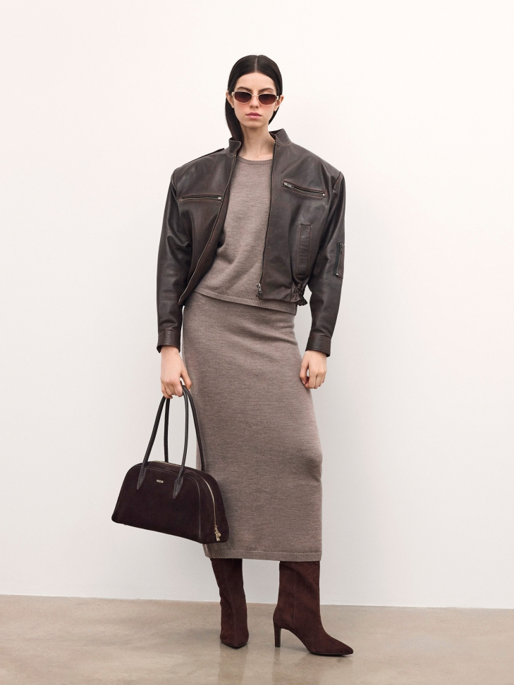 Brązowa torebka z zamszu KYLE