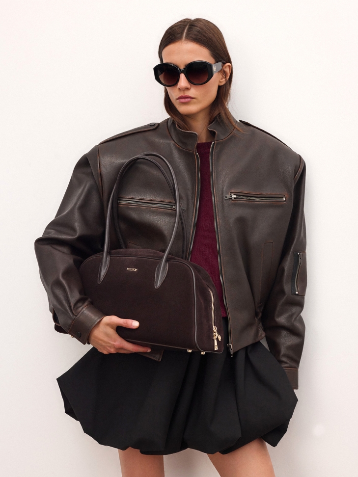 Brązowa torebka z zamszu KYLE