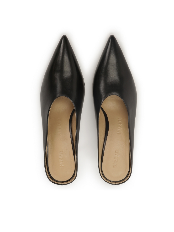 Czarne klapki z pełnym przodem KS ELYSIE