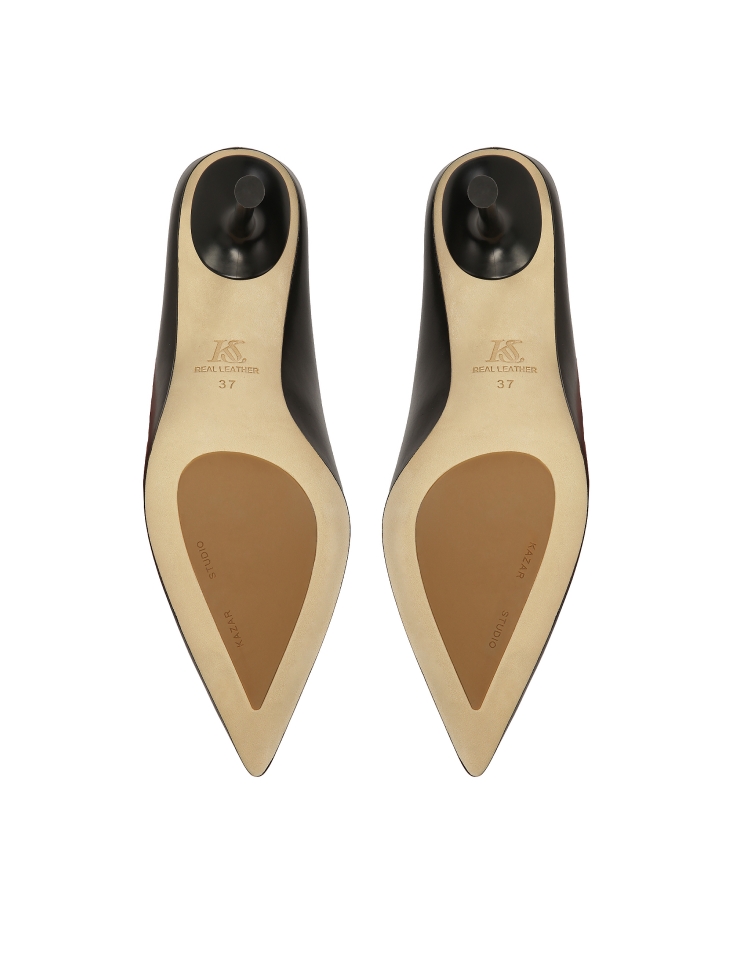 Czarne klapki z pełnym przodem KS ELYSIE