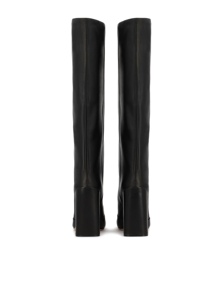 Czarne kozaki z naturalnej skóry w nowoczesnym stylu KS SELAME