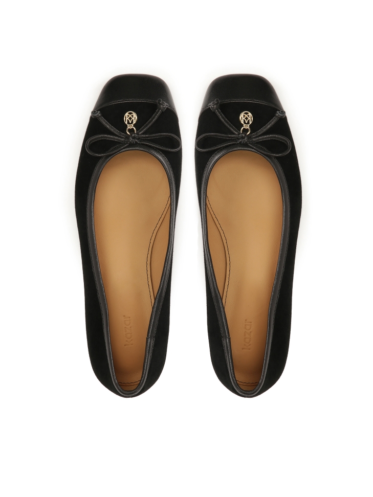 Niskie czółenka z zamszu i gładkiej skóry ADDILYN