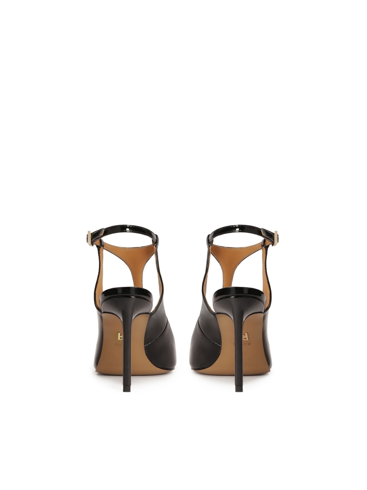 Czarne czółenka z odkrytą piętą FELICIA