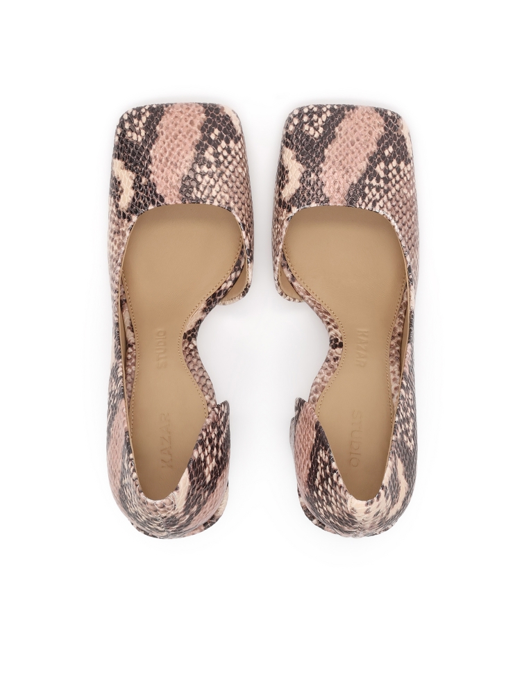 Czółenka z tłoczonej skóry w zwierzęcy motyw KS SELAME