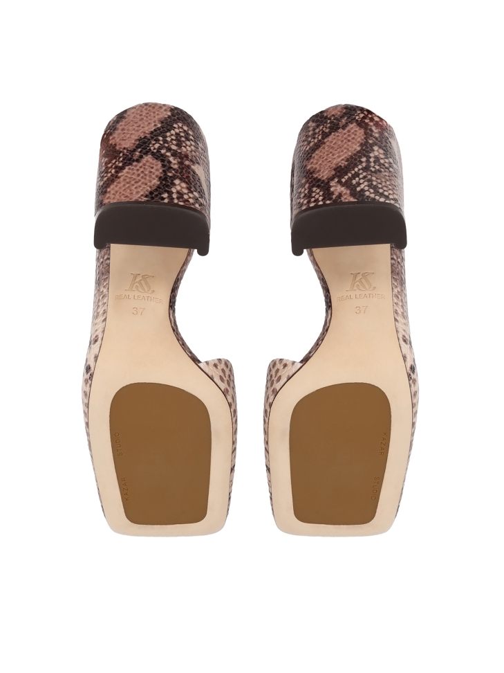 Czółenka z tłoczonej skóry w zwierzęcy motyw KS SELAME