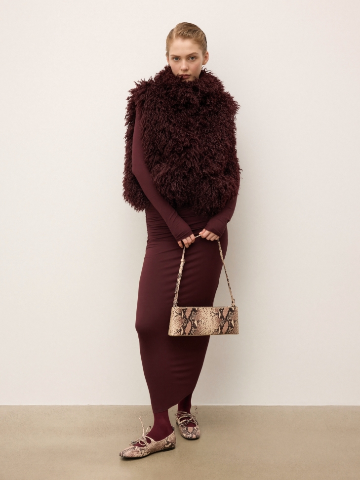 Torebka z tłoczonej skóry w wężowy wzór KS LINDE