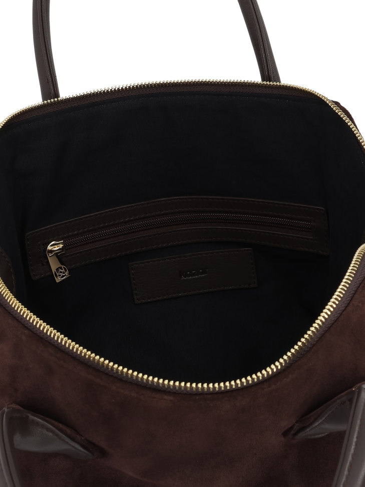 Brązowa zamszowa tote o miękkiej formie AVIELLE