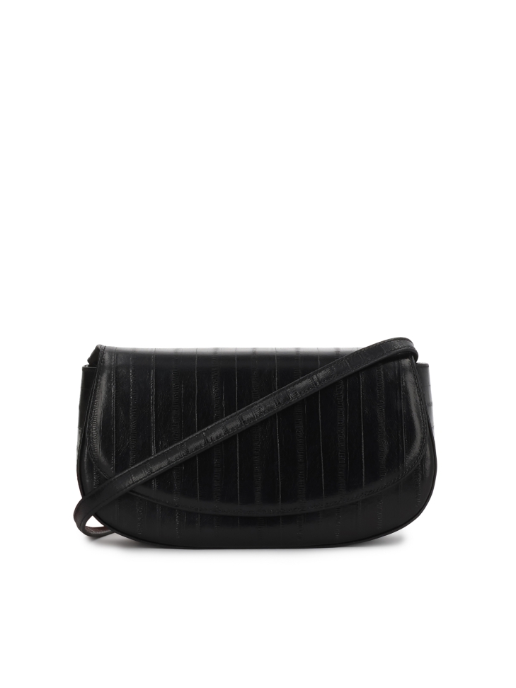 Czarna sztywna torebka w unikatowy wzór NALYA