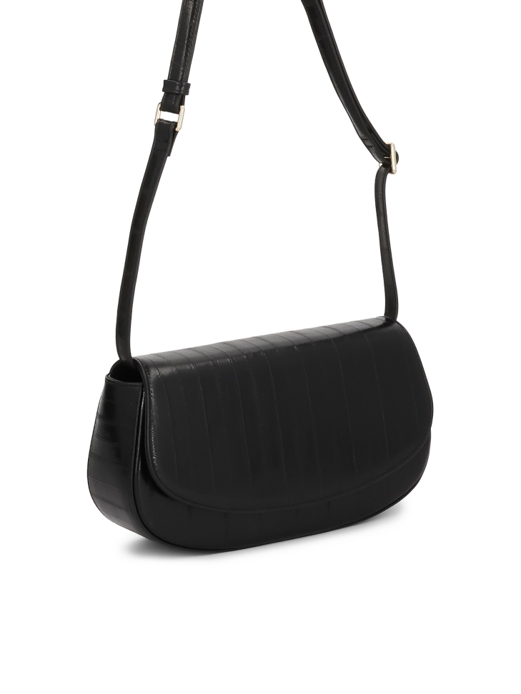 Czarna sztywna torebka w unikatowy wzór NALYA