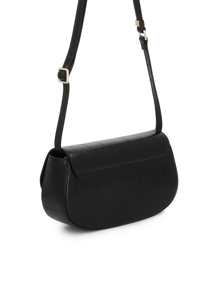 Czarna sztywna torebka w unikatowy wzór NALYA