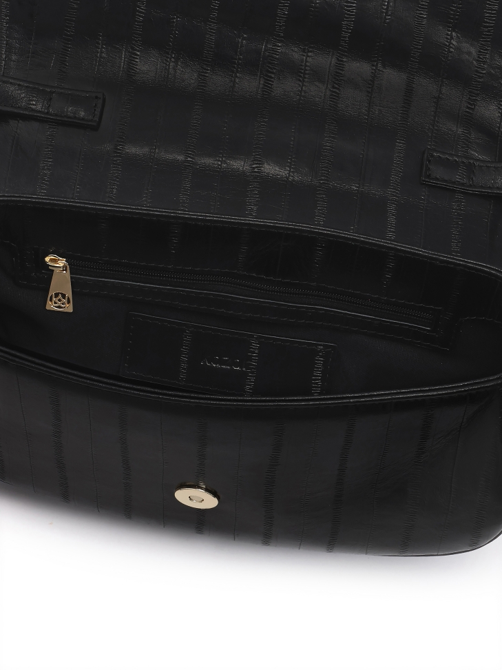 Czarna sztywna torebka w unikatowy wzór NALYA